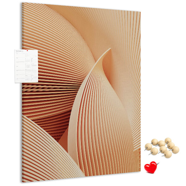 Pin board Waves and curves in shades of beige