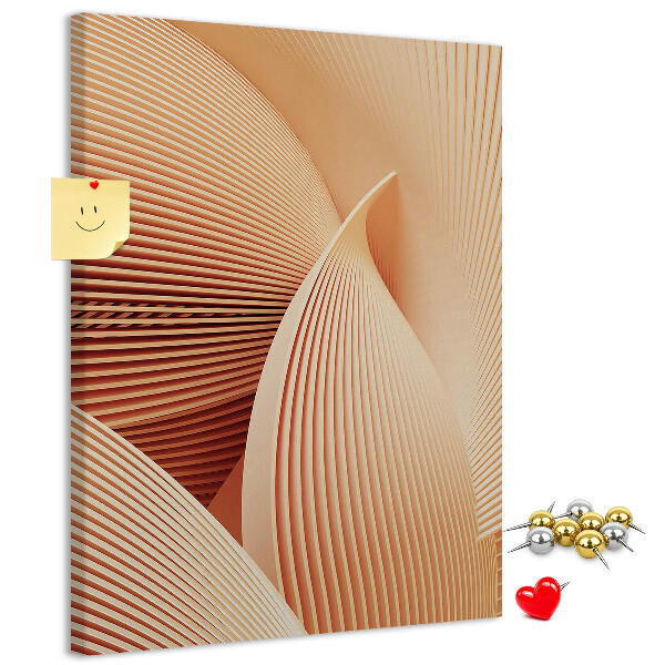 Pin board Waves and curves in shades of beige