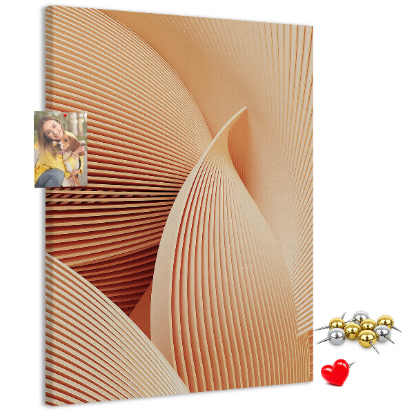 Pin board Waves and curves in shades of beige
