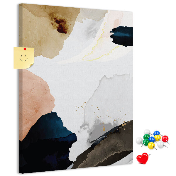 Memo cork board Abstract spots in muted colors