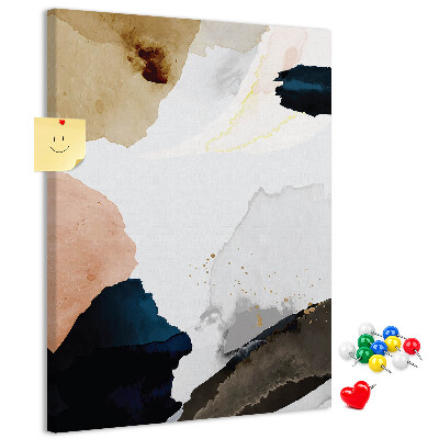 Memo cork board Abstract spots in muted colors