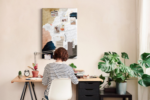 Memo cork board Abstract spots in muted colors