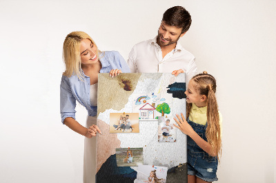 Memo cork board Abstract spots in muted colors