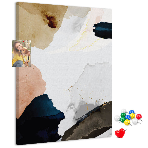 Memo cork board Abstract spots in muted colors