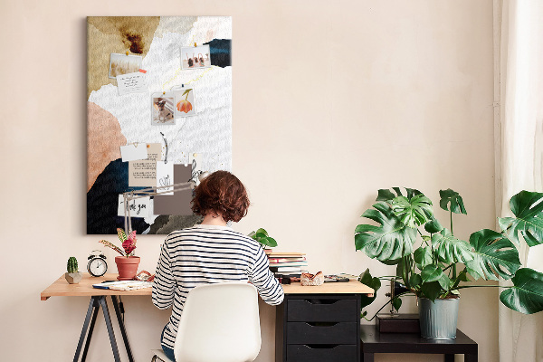 Memo cork board Abstract spots in muted colors