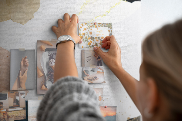 Memo cork board Abstract spots in muted colors