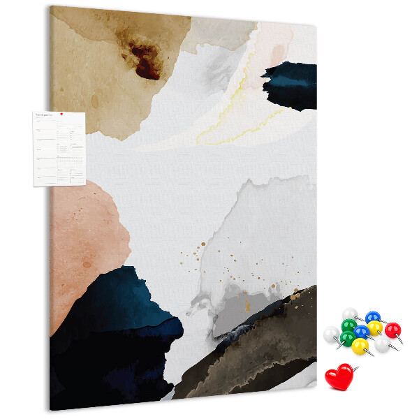 Memo cork board Abstract spots in muted colors