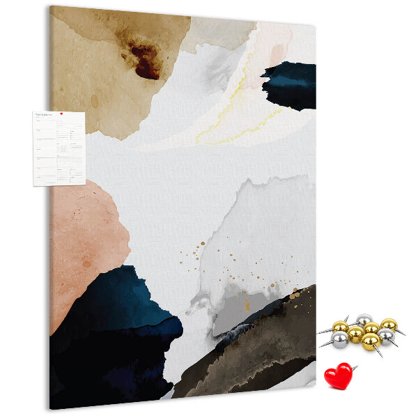 Memo cork board Abstract spots in muted colors