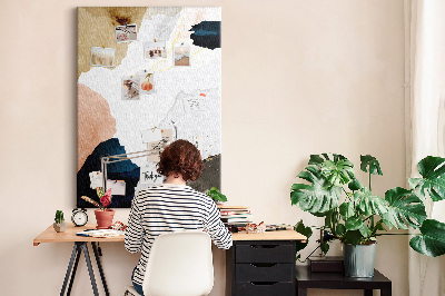 Memo cork board Abstract spots in muted colors