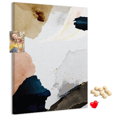 Memo cork board Abstract spots in muted colors
