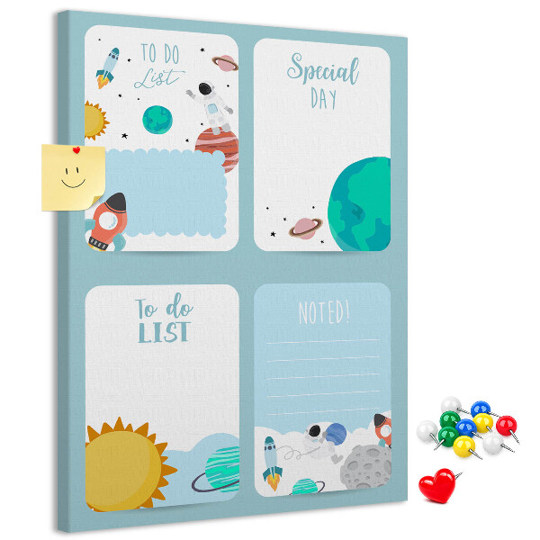 Pin board Cosmic planner with a planetary motif