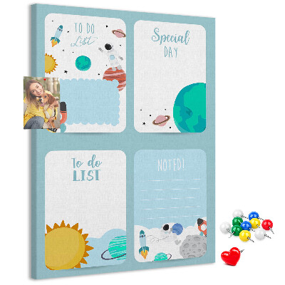 Pin board Cosmic planner with a planetary motif