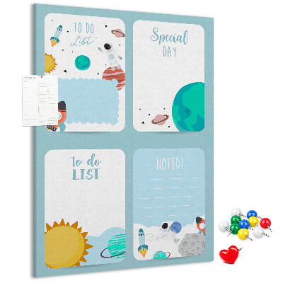 Pin board Cosmic planner with a planetary motif