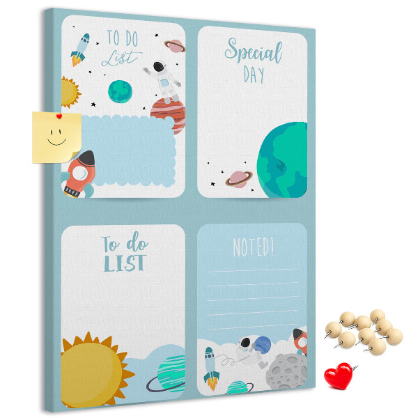 Pin board Cosmic planner with a planetary motif