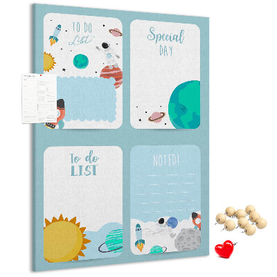 Pin board Cosmic planner with a planetary motif