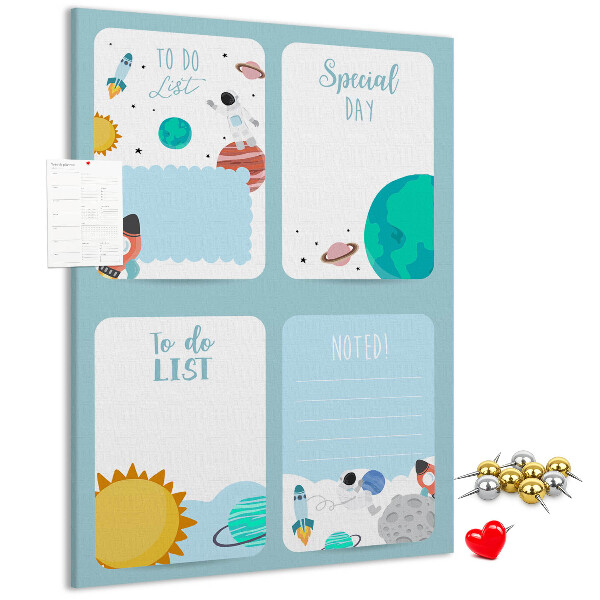 Pin board Cosmic planner with a planetary motif