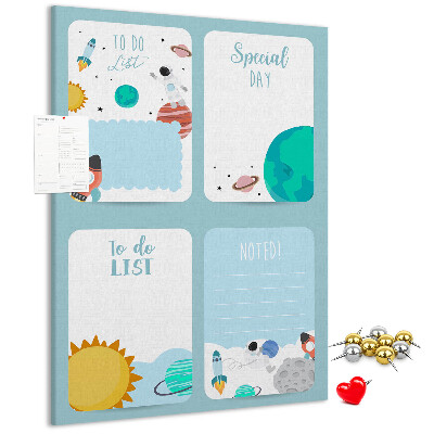 Pin board Cosmic planner with a planetary motif