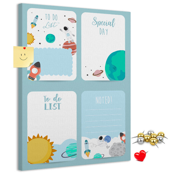 Pin board Cosmic planner with a planetary motif