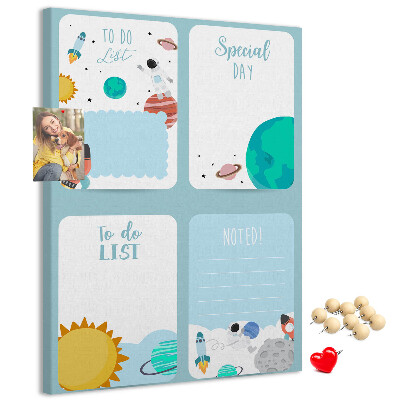 Pin board Cosmic planner with a planetary motif