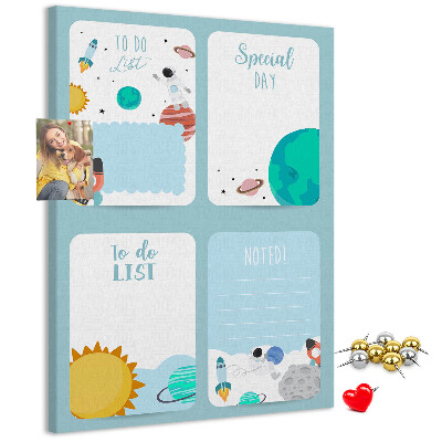 Pin board Cosmic planner with a planetary motif