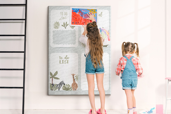 Wall cork memo board Jungle theme with exotic animals