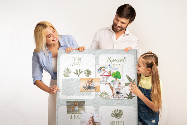 Wall cork memo board Jungle theme with exotic animals