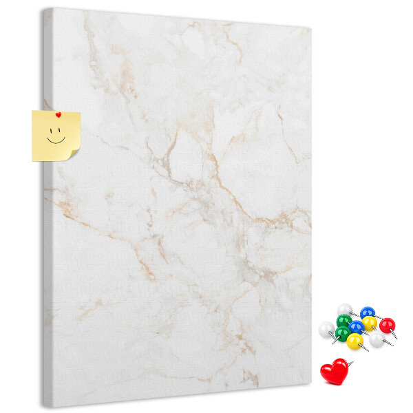 Memo cork board Elegant marble pattern in light shades