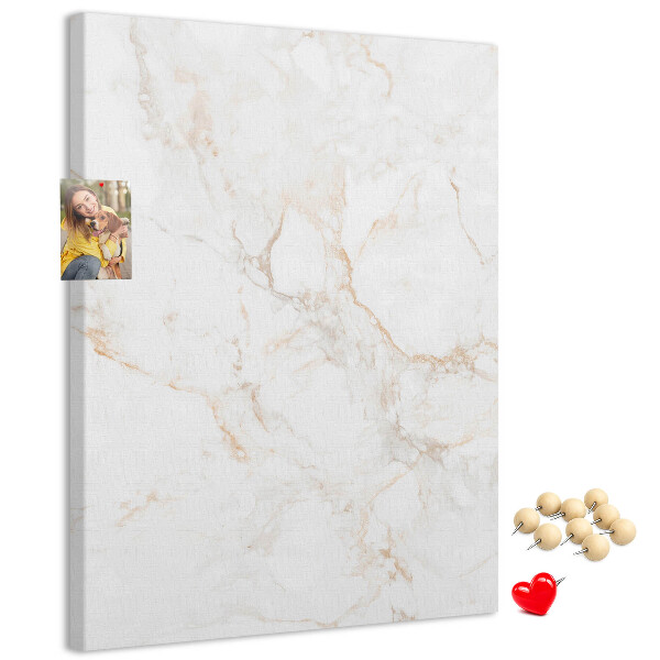 Memo cork board Elegant marble pattern in light shades