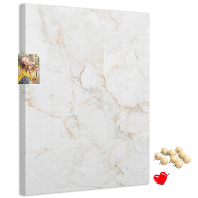 Memo cork board Elegant marble pattern in light shades