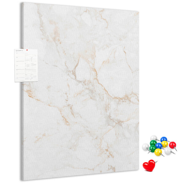 Memo cork board Elegant marble pattern in light shades