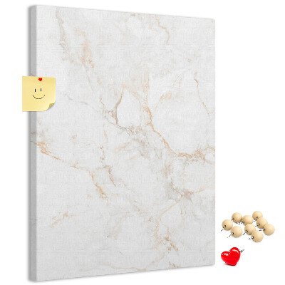 Memo cork board Elegant marble pattern in light shades
