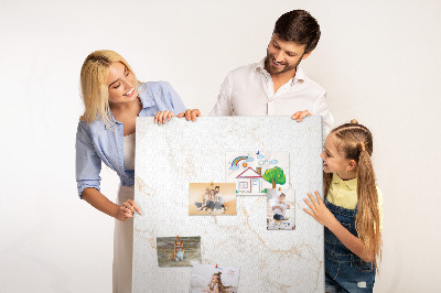 Memo cork board Elegant marble pattern in light shades