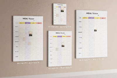 Cork notice board Meal planner for every day of the week
