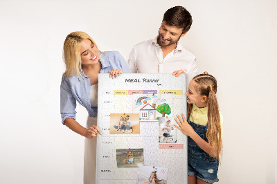 Pin board Meal planner with colored sections