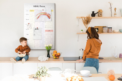 Pin board Meal planner with colored sections