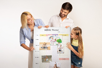Pin board Meal planner with colored sections