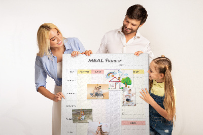 Pin board Meal planner with colored sections