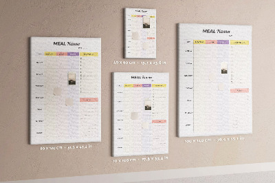 Pin board Meal planner with colored sections