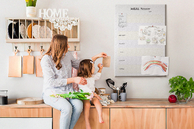 Wall cork memo board Meal planner for the whole week