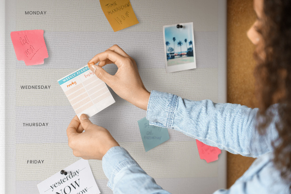 Wall cork memo board Meal planner for the whole week
