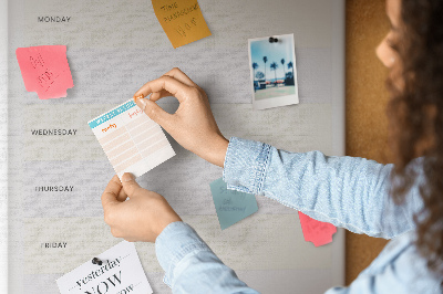 Wall cork memo board Meal planner for the whole week