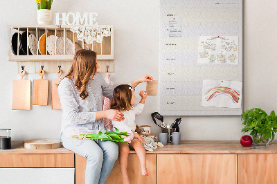 Wall cork memo board Meal planner for the whole week