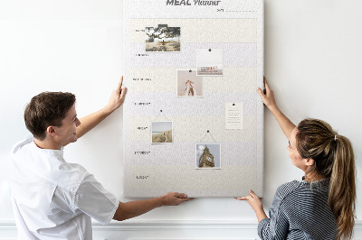 Wall cork memo board Meal planner for the whole week