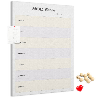 Wall cork memo board Meal planner for the whole week