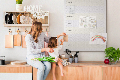 Wall cork memo board Meal planner for the whole week