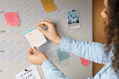 Wall cork memo board Meal planner for the whole week