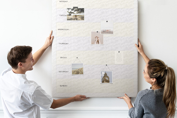 Wall cork memo board Meal planner for the whole week