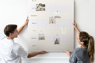 Wall cork memo board Meal planner for the whole week