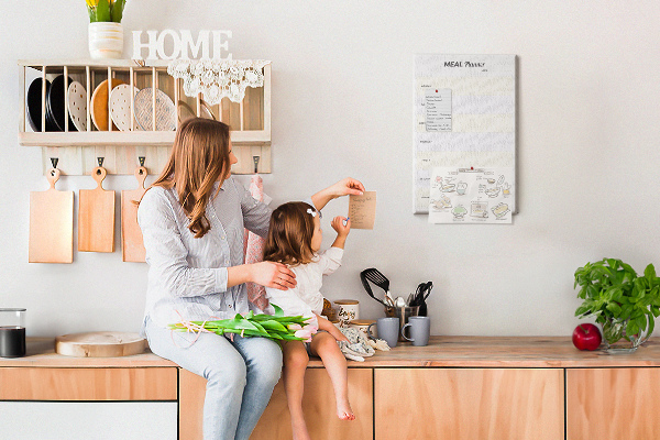 Wall cork memo board Meal planner for the whole week