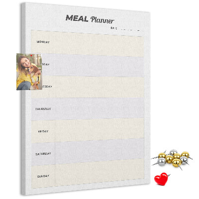 Wall cork memo board Meal planner for the whole week